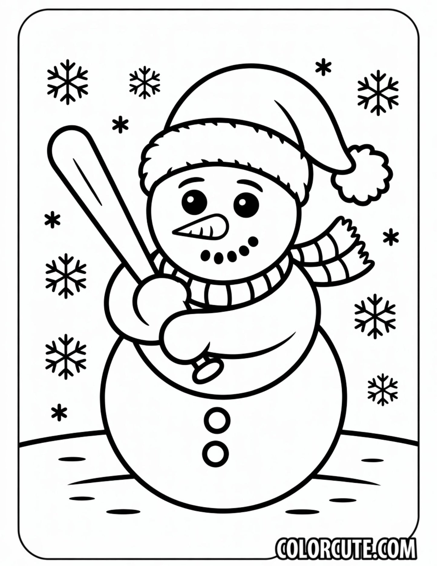 Baseball Christmas Coloring Pages | Free PDF Printables
