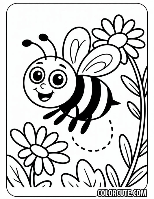 Bee Preschool Coloring Page | Free PDF Printables