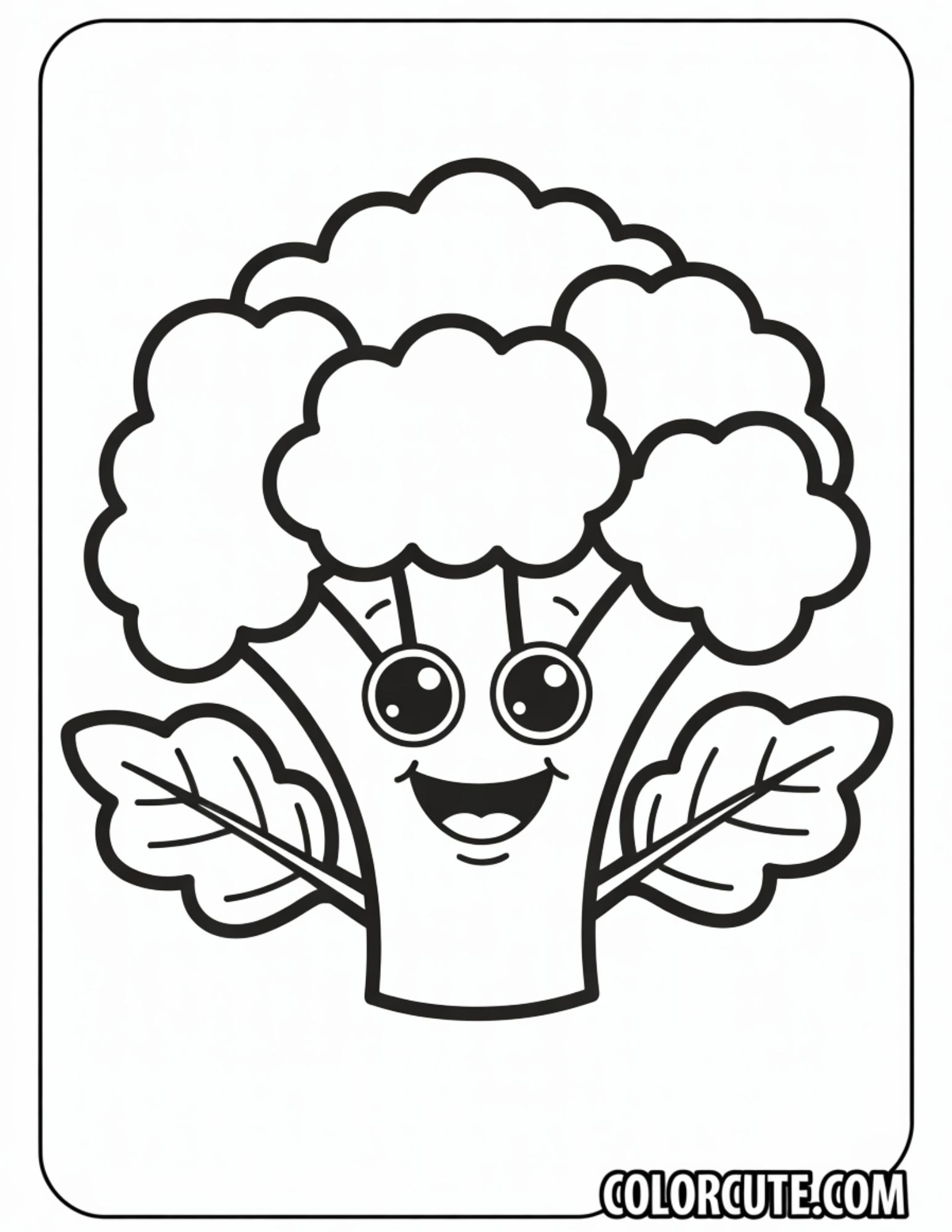 Broccoli Coloring Page | Free PDF Printables – Color Cute - Free ...