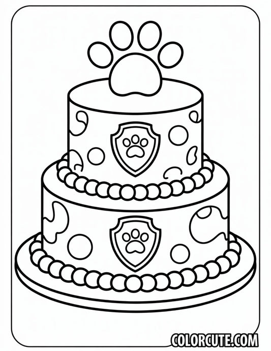 Cake Paw Patrol Coloring Pages | Free PDF Printables