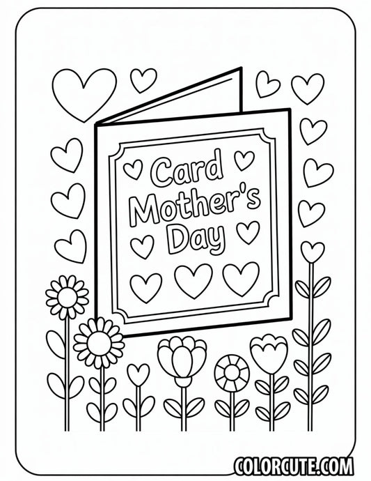 Card Mothers Day Coloring Pages Free PDF Printables
