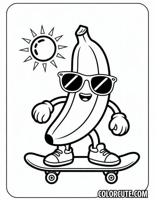 Cool Banana Coloring Pages | Free PDF Printables