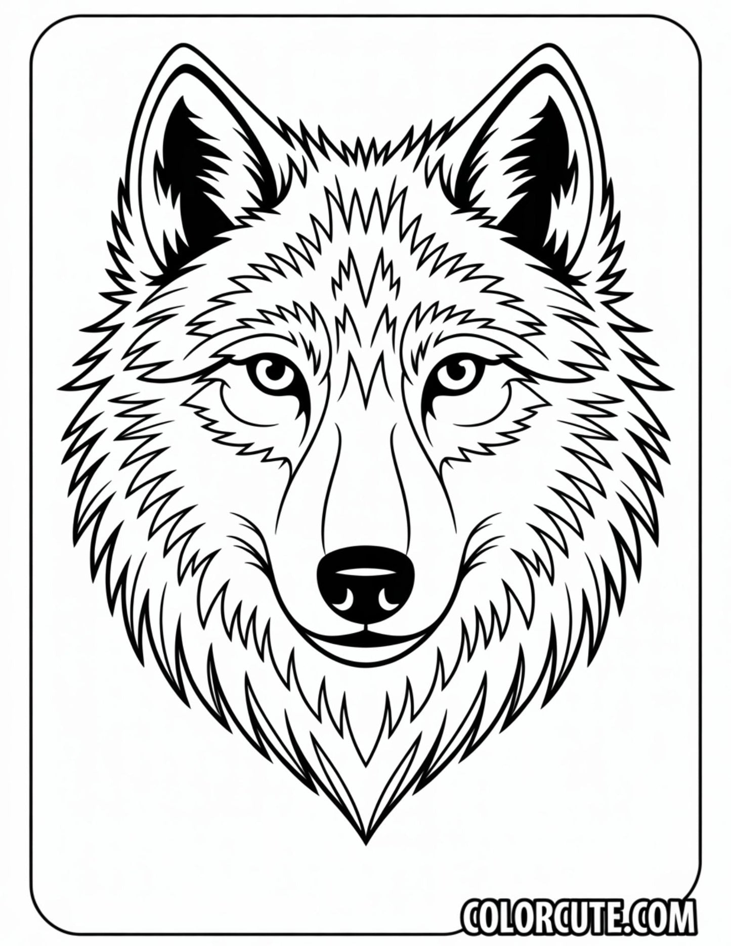 Detailed Wolf Coloring Page | Free PDF Printables