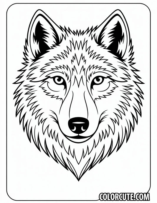 Detailed Wolf Coloring Page | Free PDF Printables