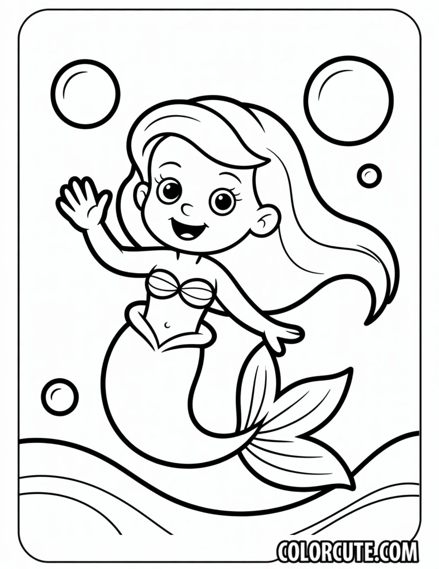 Easy Mermaid Coloring Pages | Free PDF Printables