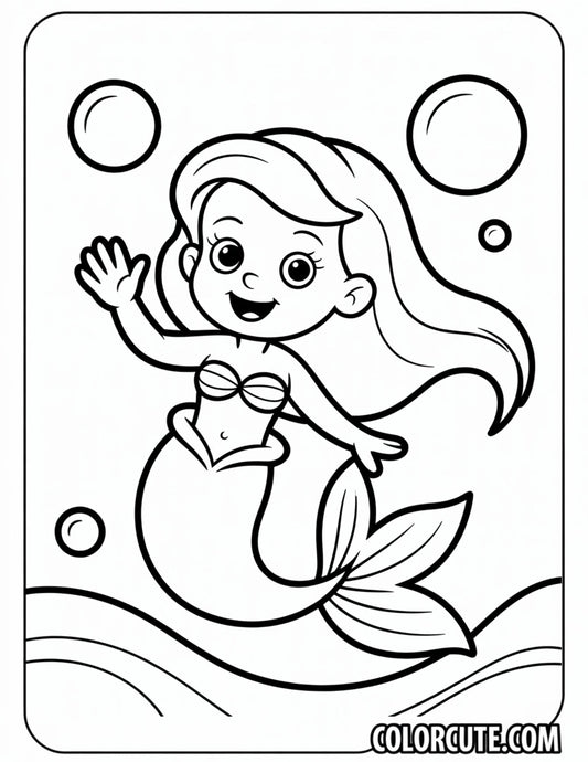 Easy Mermaid Coloring Pages | Free PDF Printables