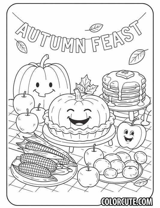 Fall Food Coloring Pages | Free PDF Printables