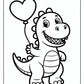 Fun Dinosaur Valentine Coloring Pages | Free PDF Printables