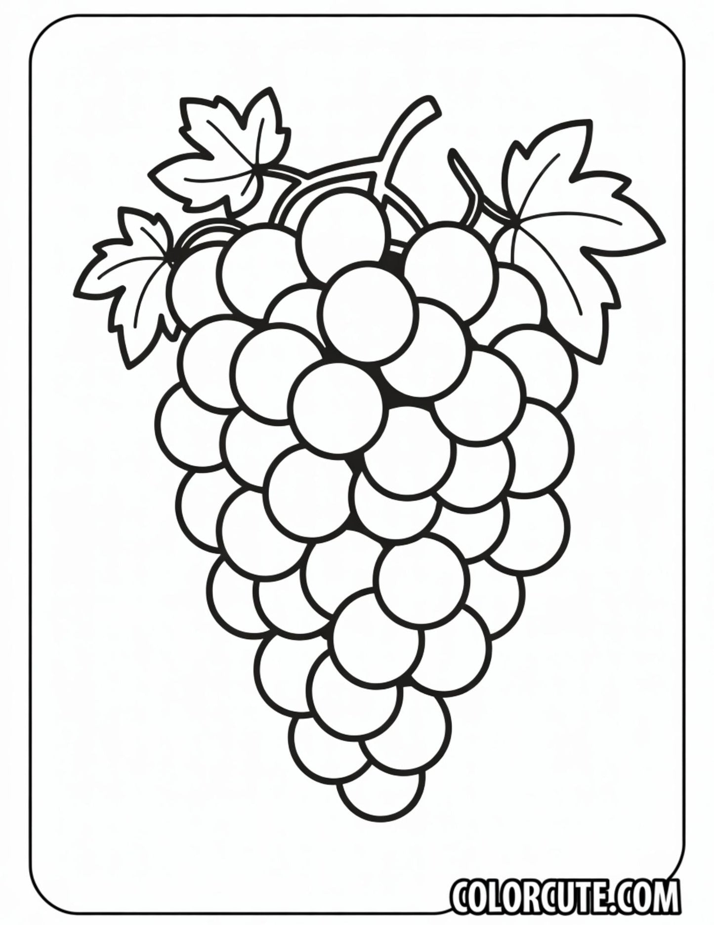Grape Coloring Page | Free PDF Printables