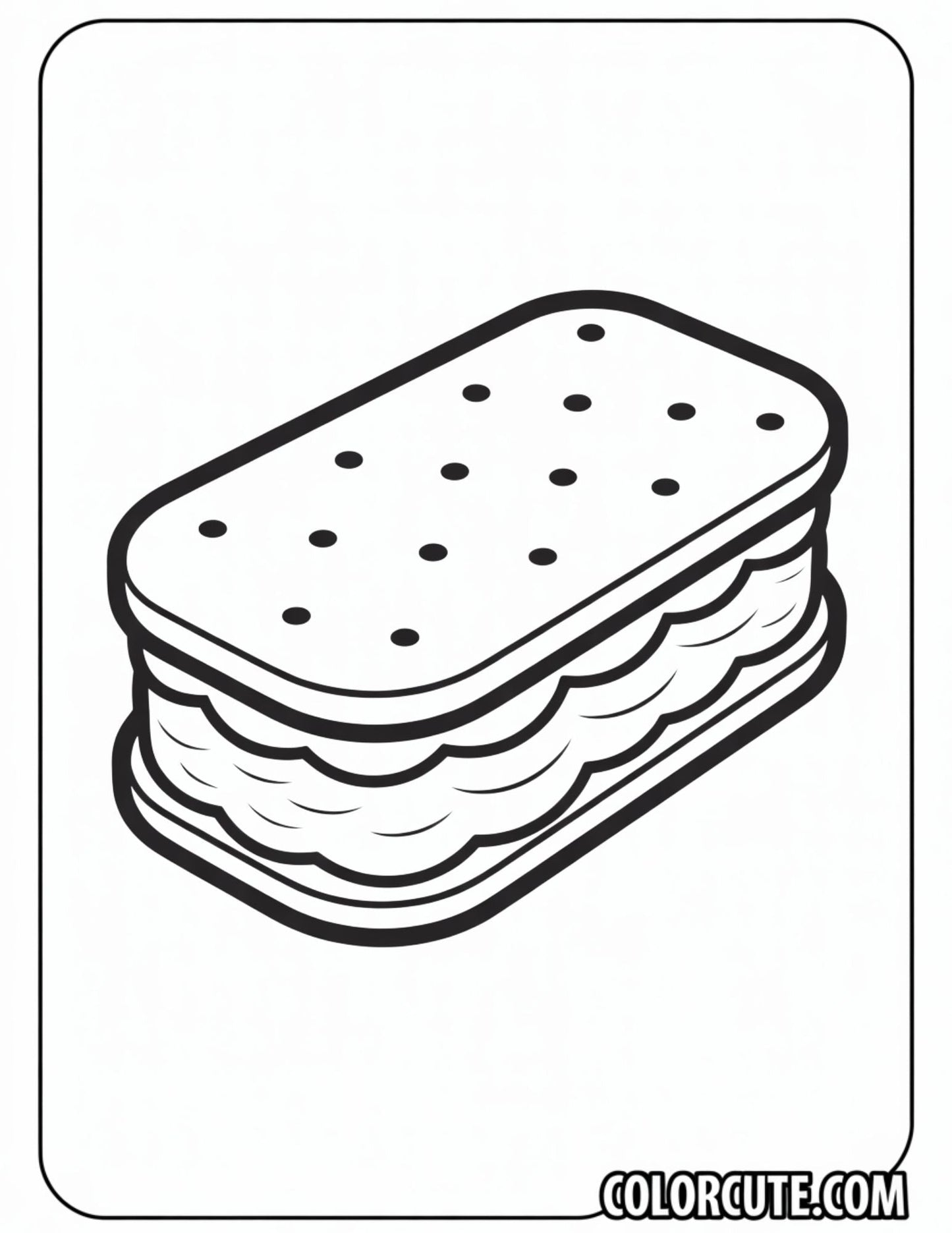 Ice Cream Sandwich Coloring Page | Free PDF Printables