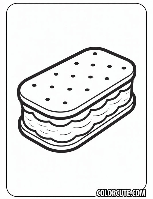 Ice Cream Sandwich Coloring Page | Free PDF Printables