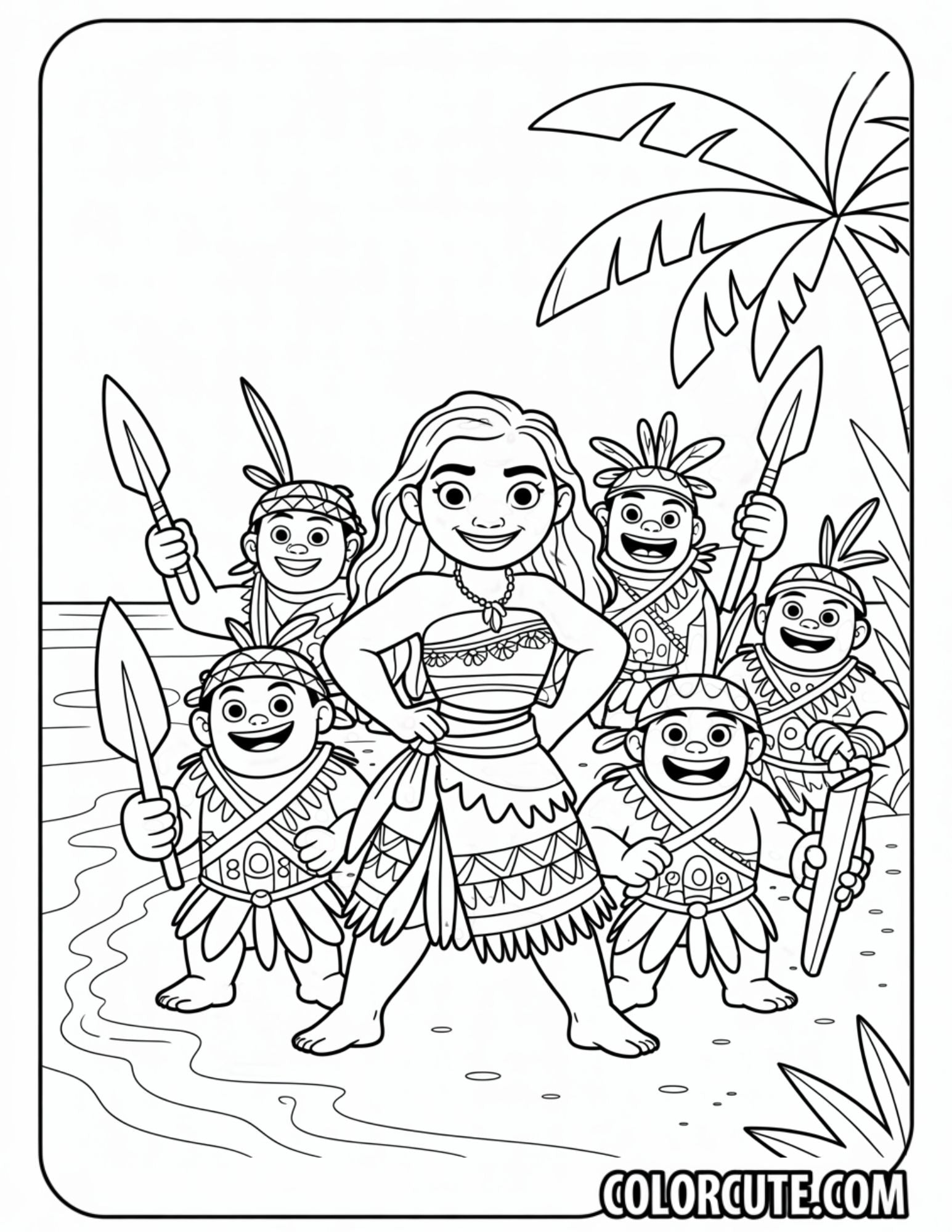 Kakamora Moana Coloring Page | Free PDF Printables – Color Cute - Free ...