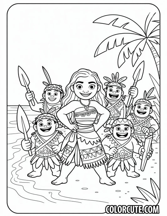 Kakamora Moana Coloring Page | Free PDF Printables