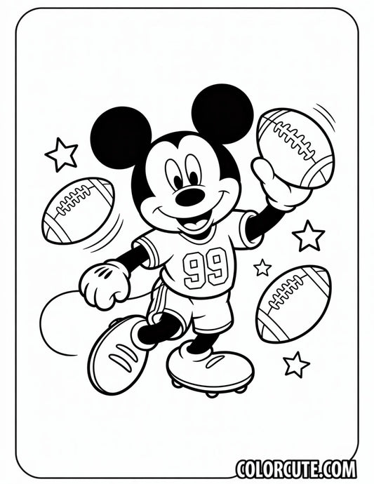 Mickey Football Coloring Pages | Free PDF Printables
