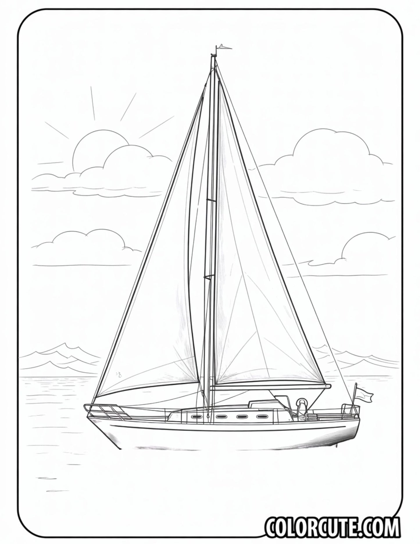 Sailboat Summer Coloring Pages | Free PDF Printables