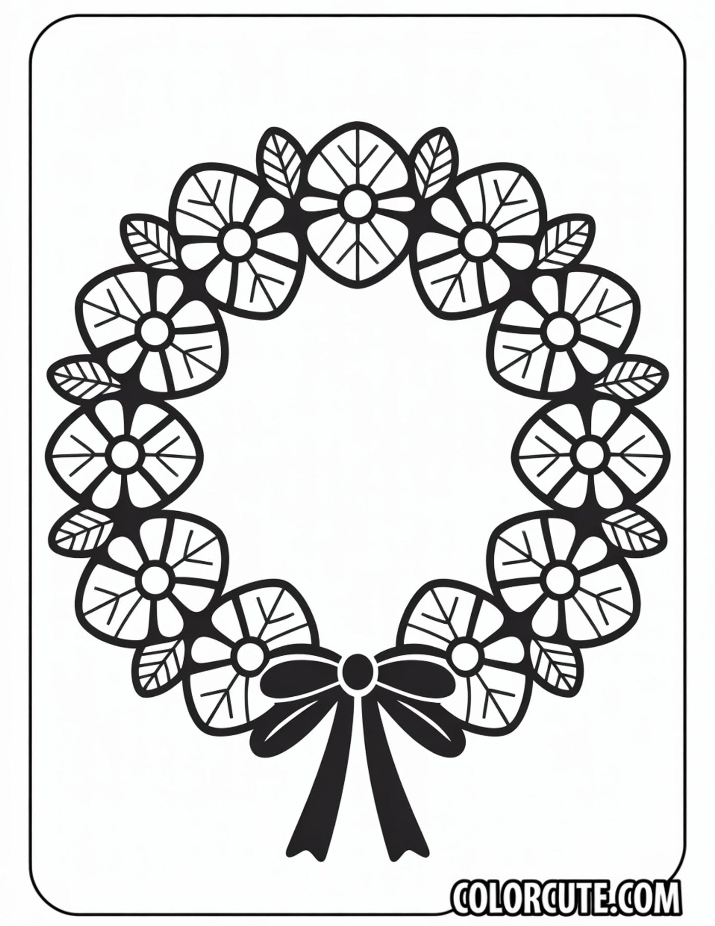 Spring Wreath Coloring Pages Free PDF Printables