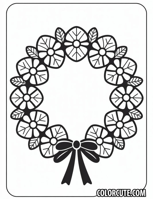 Spring Wreath Coloring Pages Free PDF Printables