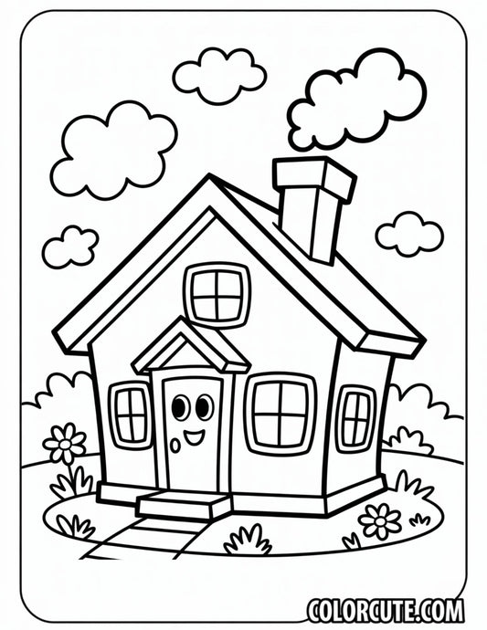 Winter House Coloring Pages | Free PDF Printables