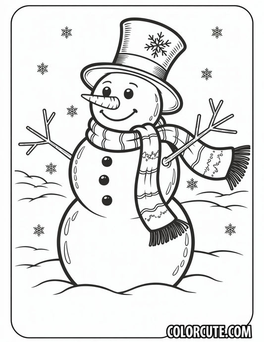 Winter Snowman Coloring Pages | Free PDF Printables