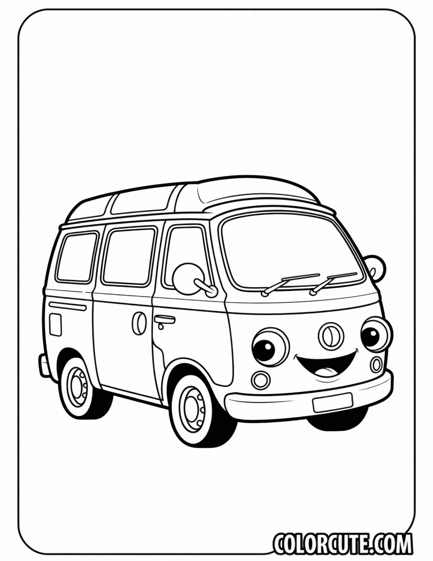 Van Car Coloring Pages | Free PDF Printables