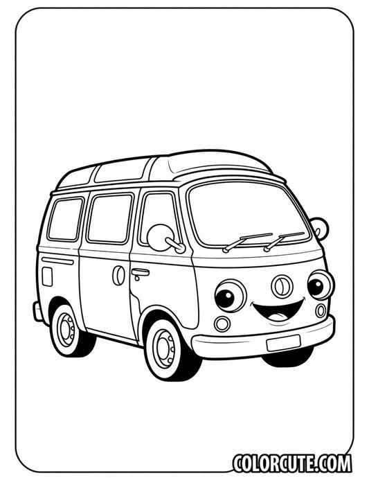 Van Car Coloring Pages | Free PDF Printables