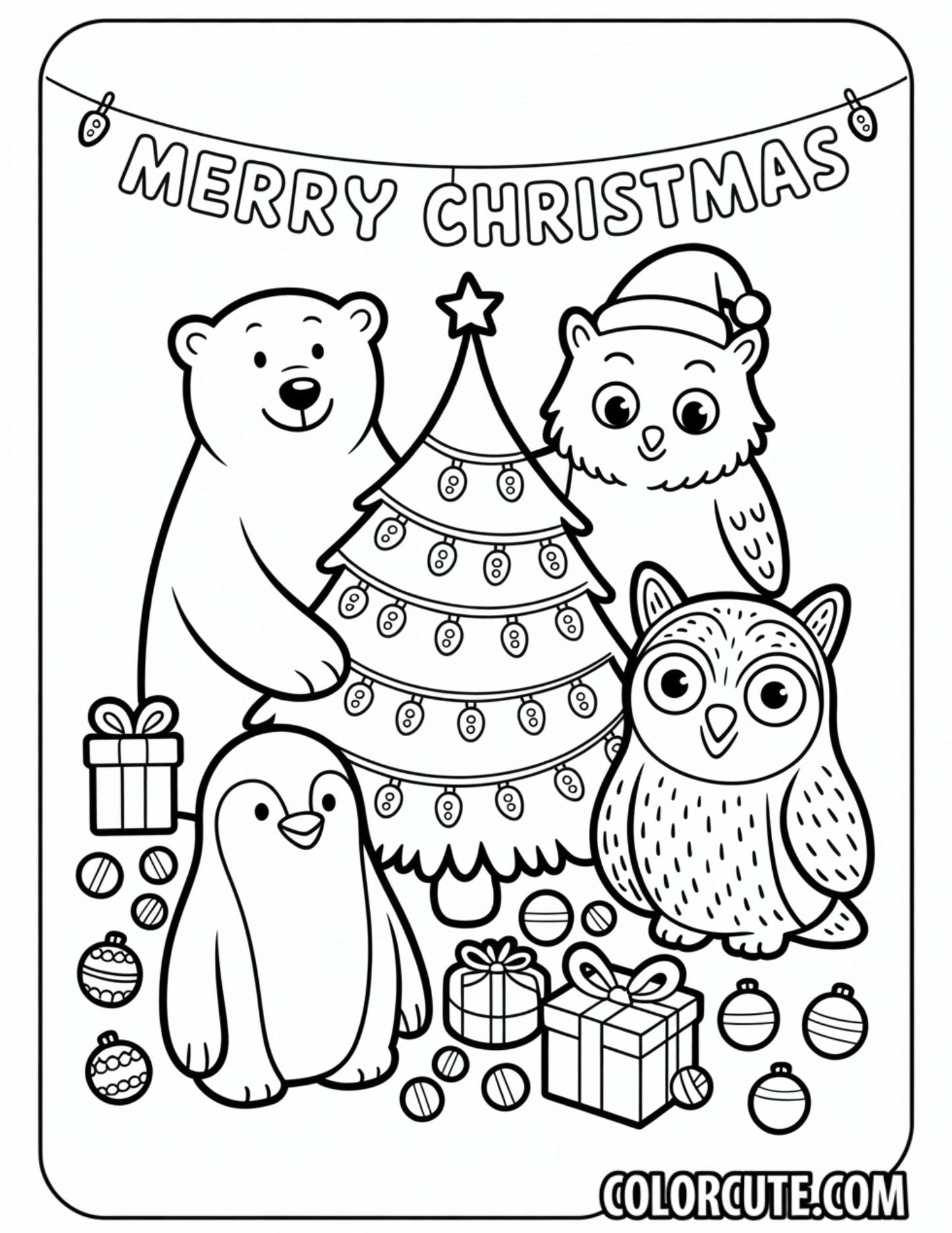 Christmas Cozy Friends Coloring Pages | Free PDF Printables
