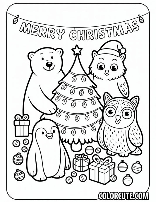 Christmas Cozy Friends Coloring Pages | Free PDF Printables