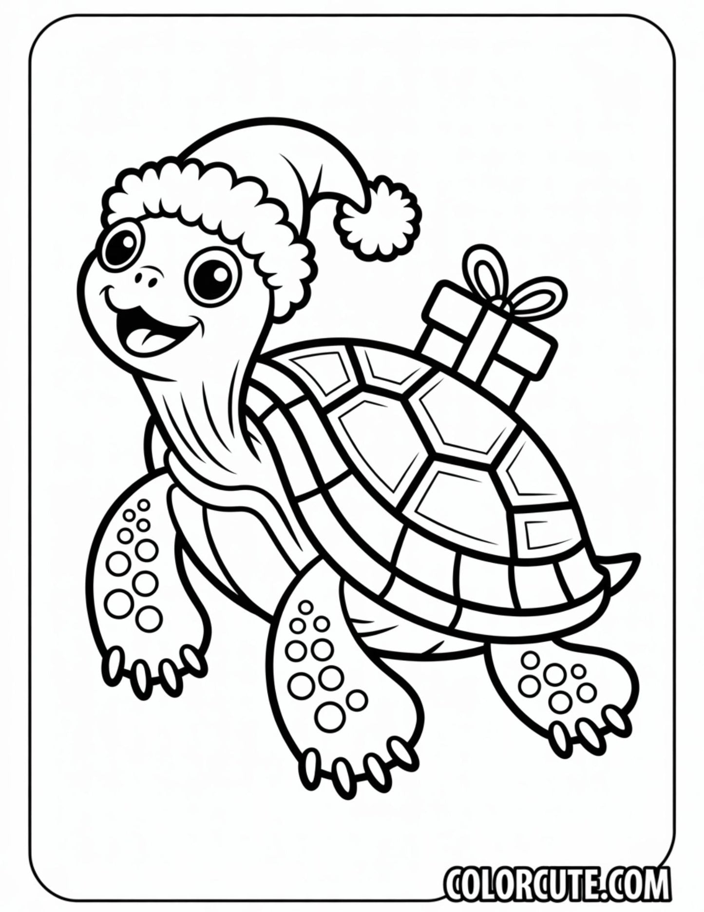 Christmas Turtle Coloring Pages | Free PDF Printables