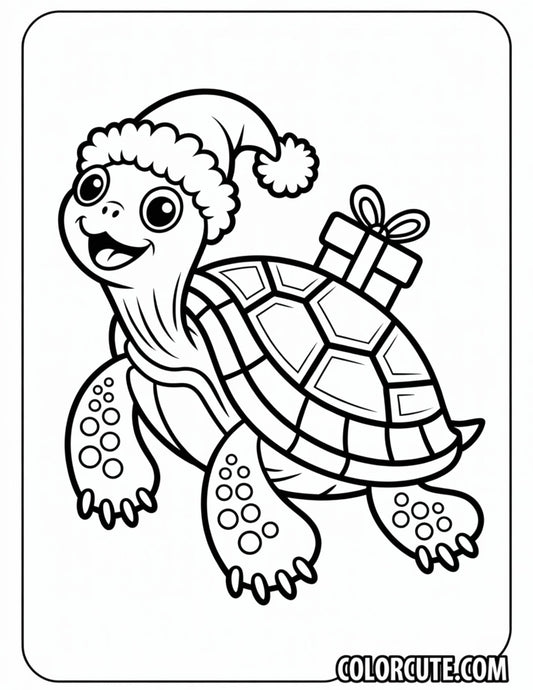 Christmas Turtle Coloring Pages | Free PDF Printables