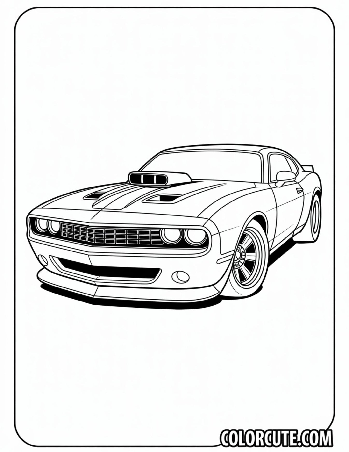 Corvette Car Coloring Page | Free PDF Printables