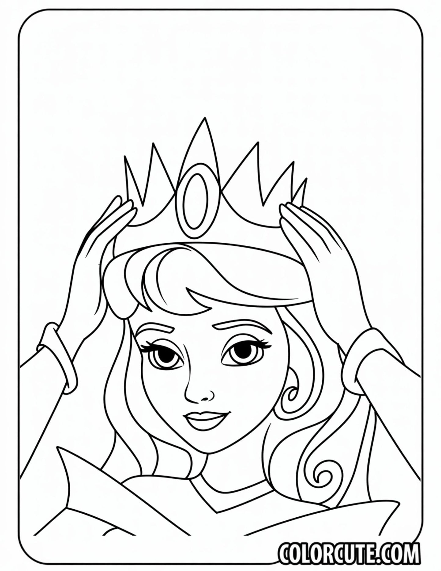 Crown Aurora Coloring Page | Free PDF Printables