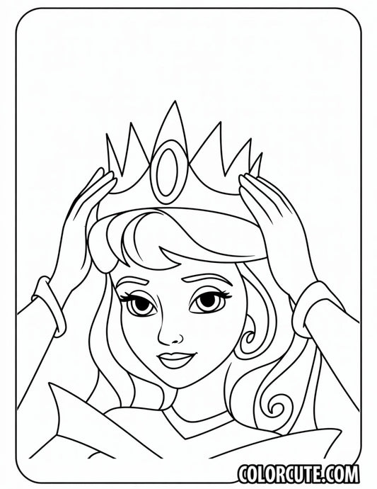 Crown Aurora Coloring Page | Free PDF Printables