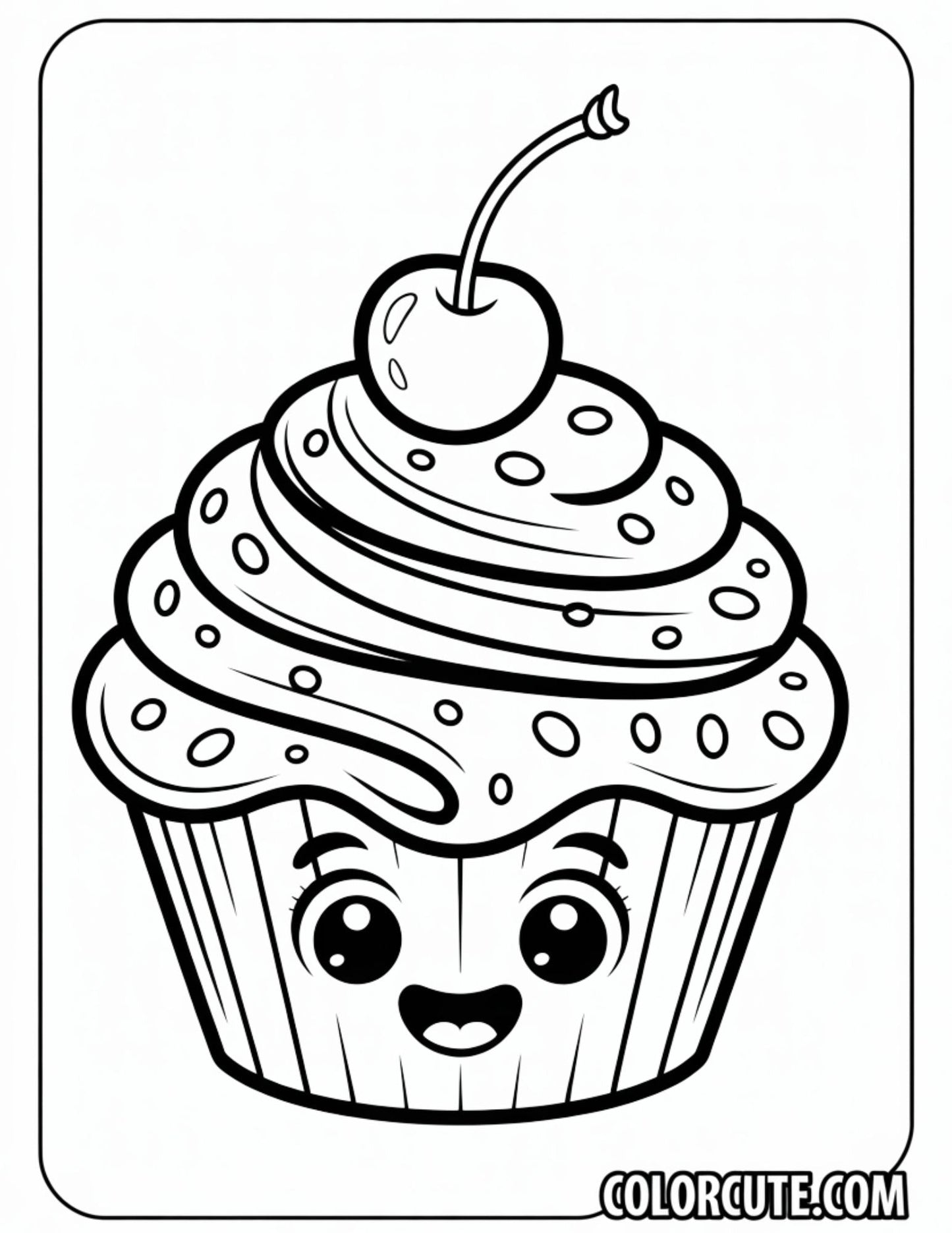 Cupcake Donut Coloring Pages Free Printable