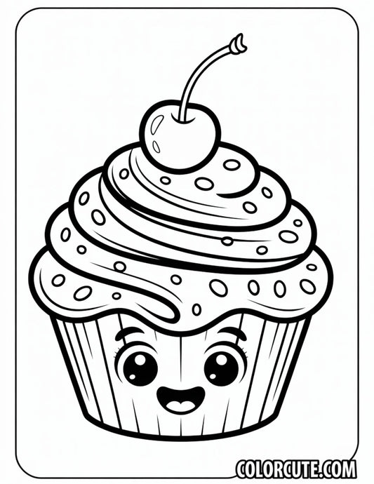 Cupcake Donut Coloring Pages Free Printable