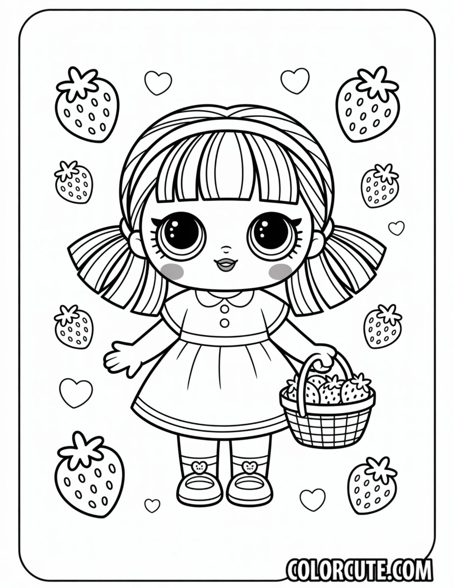 Doll Strawberry Coloring Pages – Free PDF Printables