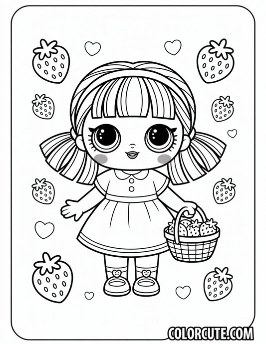 Doll Strawberry Coloring Pages – Free PDF Printables