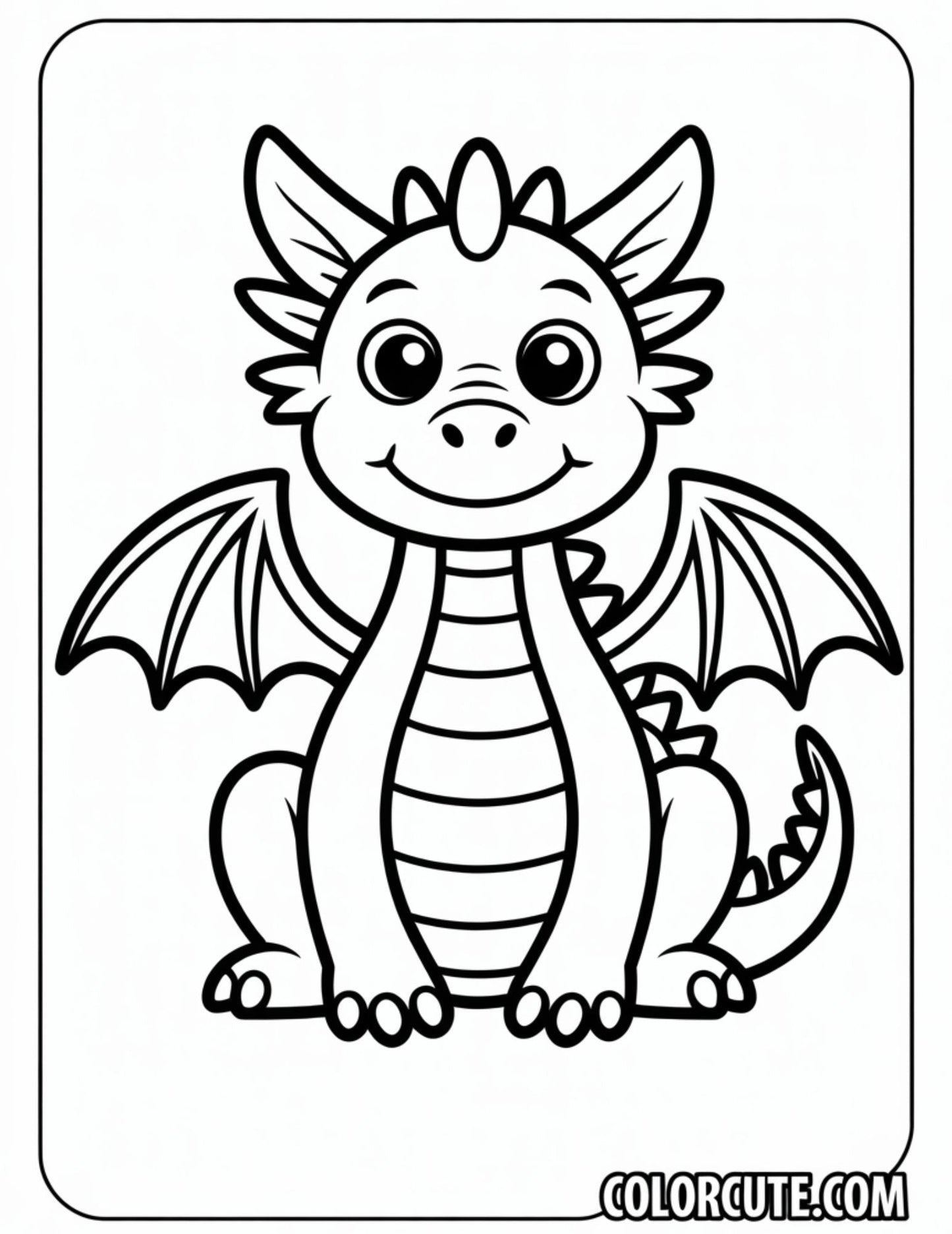 Friendly Dragon Coloring Pages | Free PDF Printables