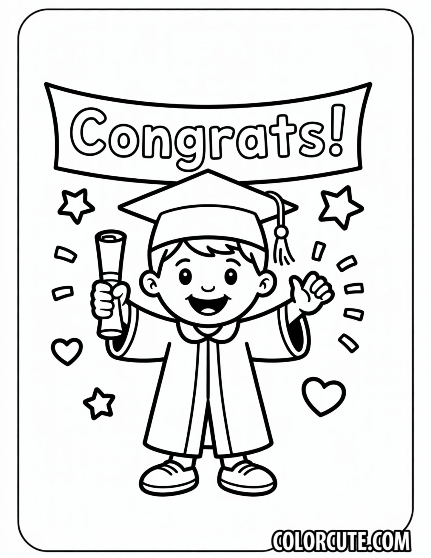 Graduation Preschool Coloring Pages | Free PDF Printables
