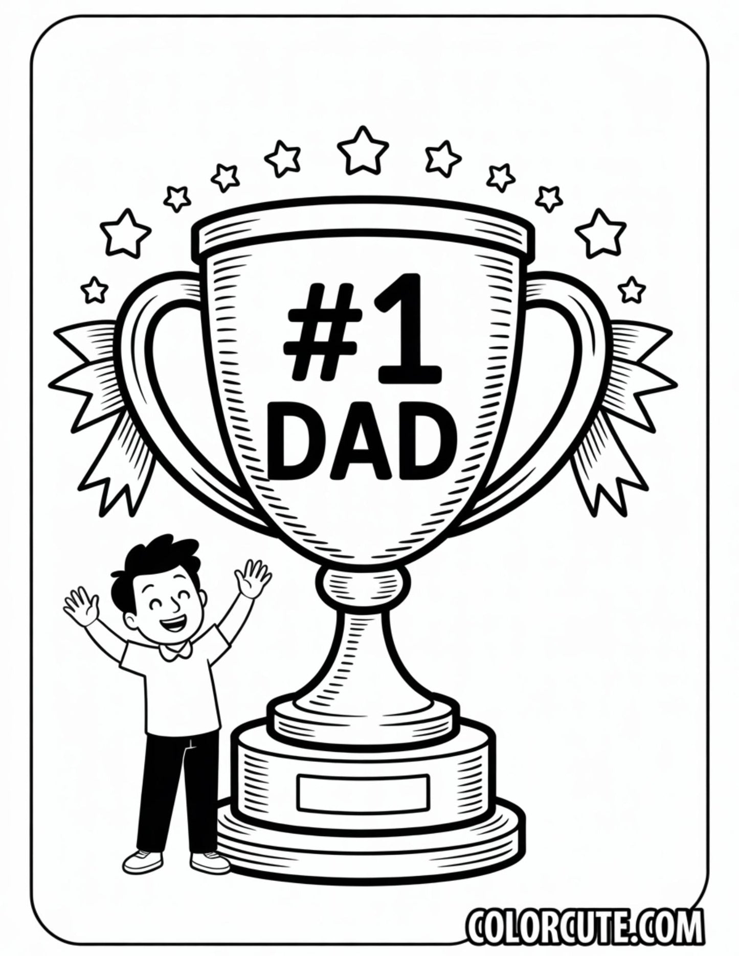 Number 1 Dad Coloring Pages | Free PDF Printables