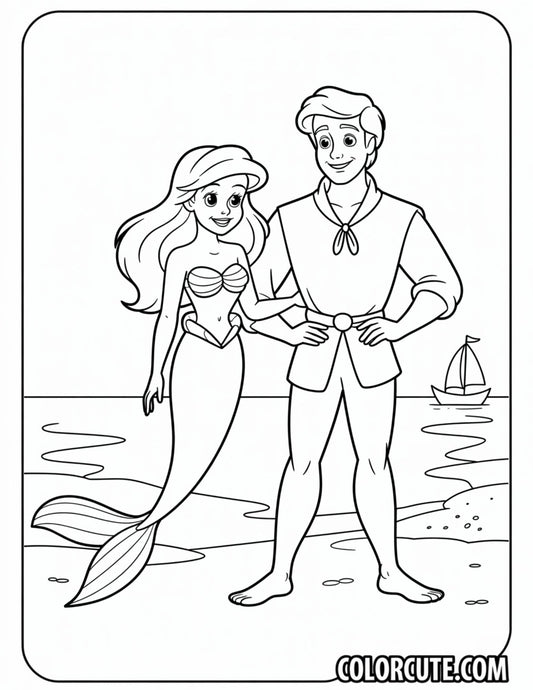 Prince Eric Ariel Coloring Pages | Free PDF Printables