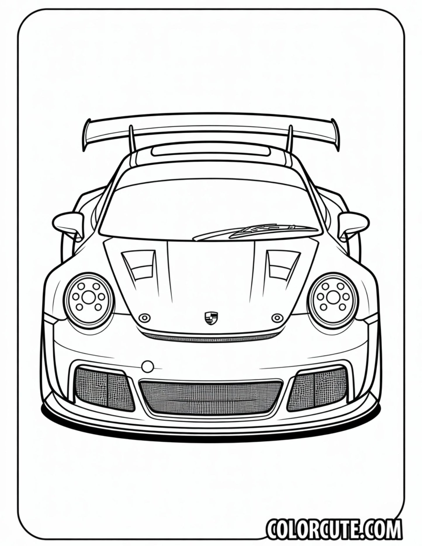 Simple Porsche Coloring Pages | Free PDF Printables