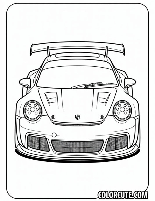 Simple Porsche Coloring Pages | Free PDF Printables