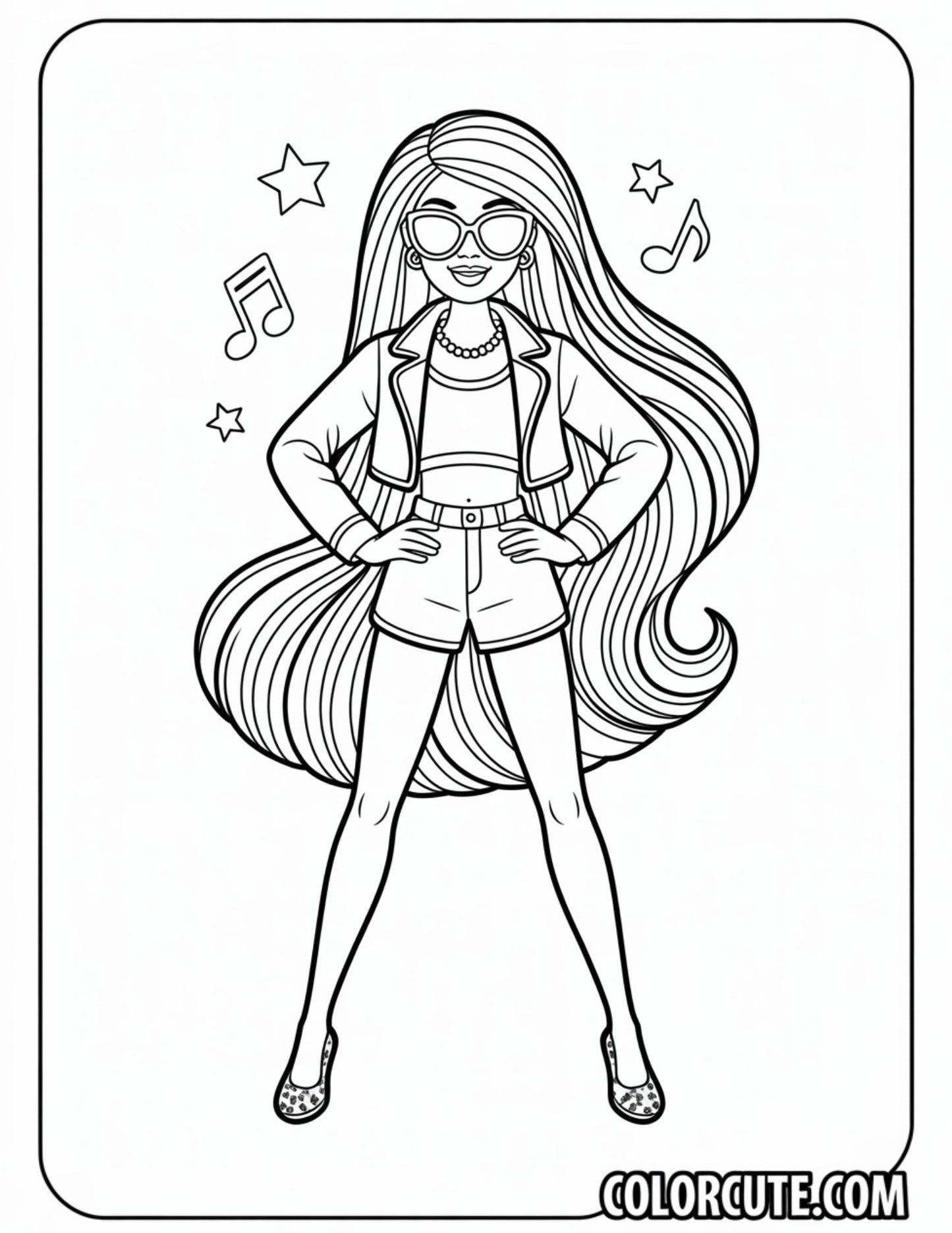 Sketch Fashion Girl Coloring Pages | Free PDF Printables