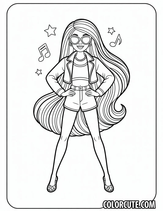 Sketch Fashion Girl Coloring Pages | Free PDF Printables