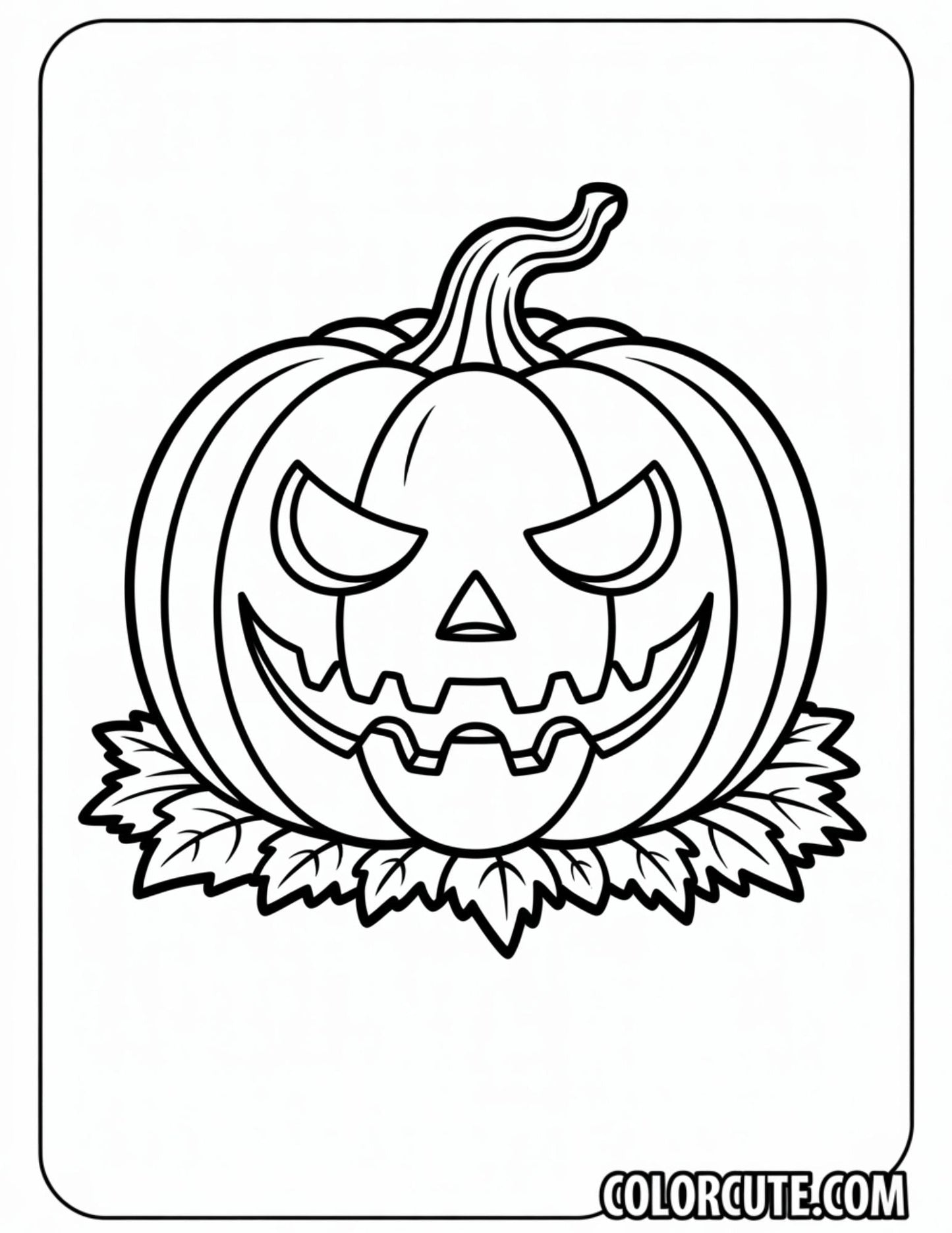 Striped Pumpkin Coloring Page | Free PDF Printables