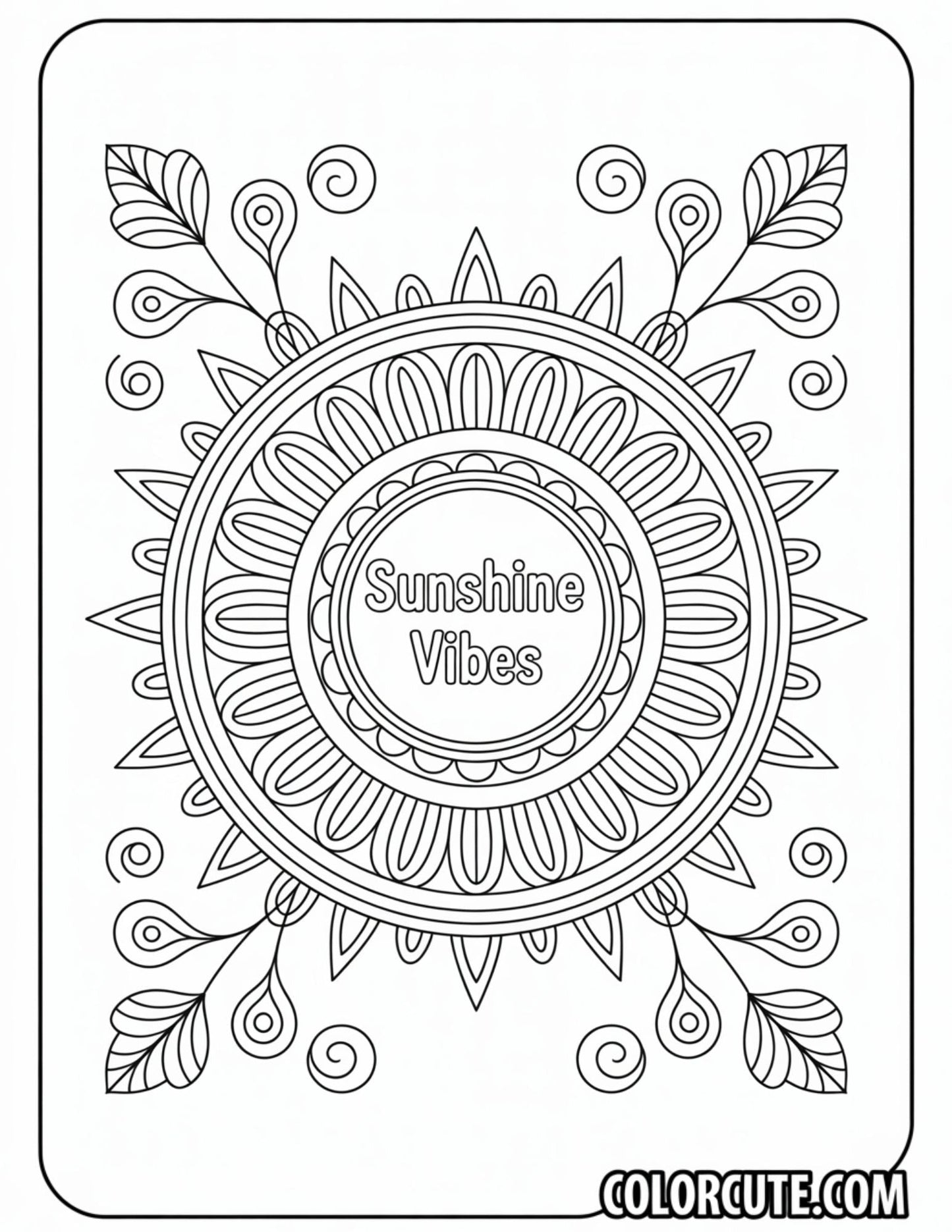 Sun Mandala Coloring Page | Free PDF Printables