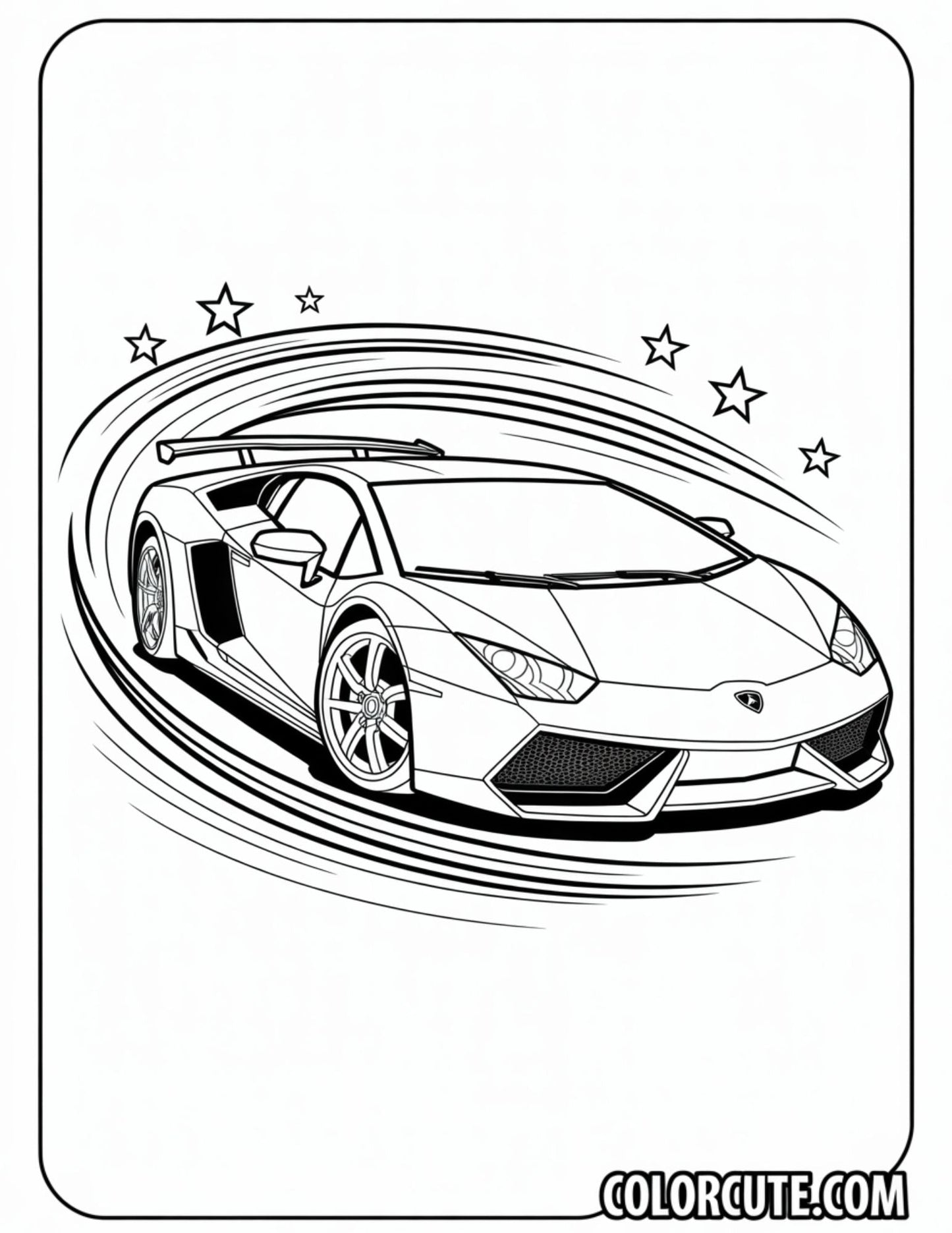 Supercar Lamborghini Coloring Pages - Free PDF Printables