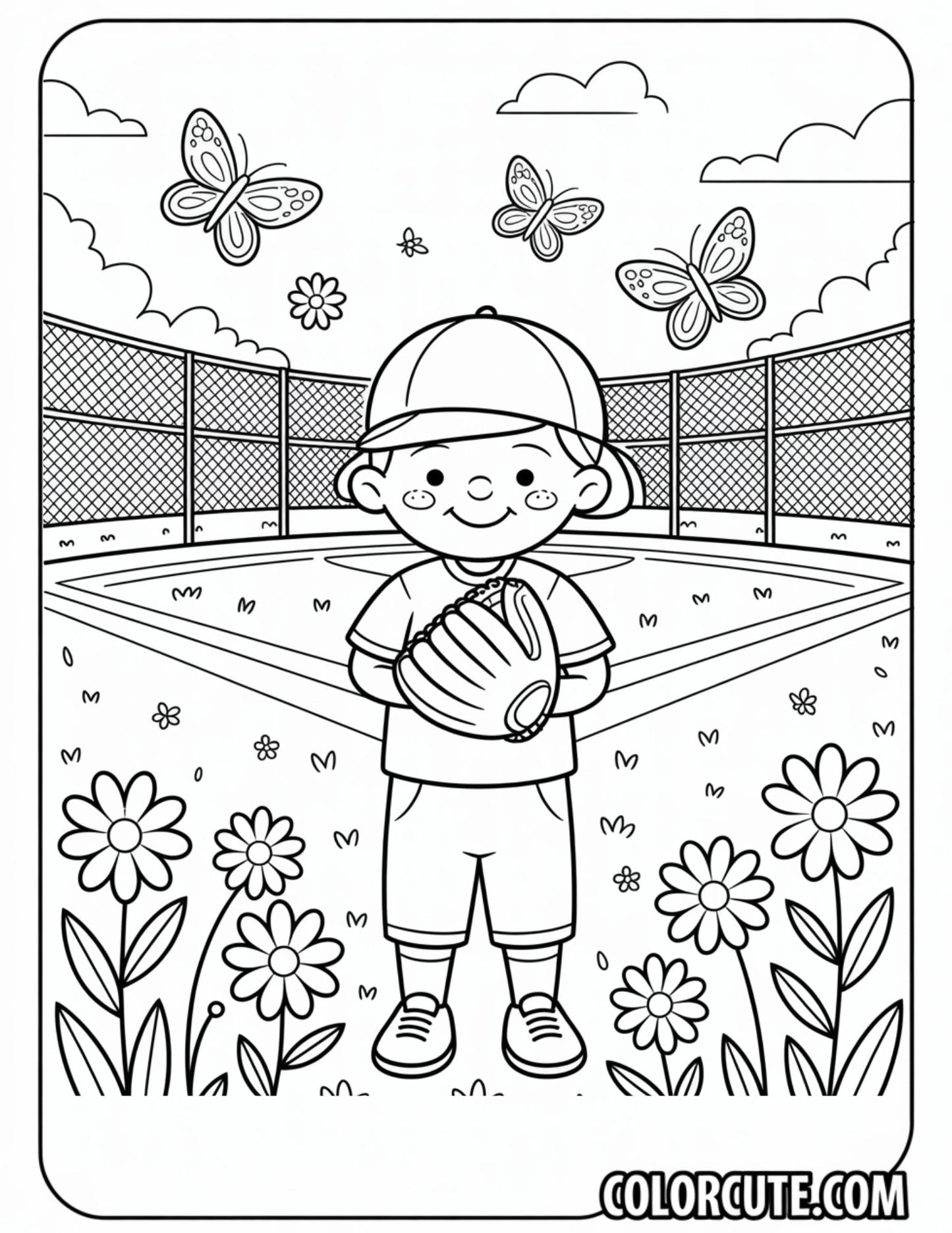 Baseball Spring Coloring Pages | Free PDF Printables
