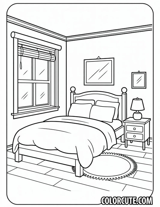 Bedroom House Coloring Pages | Free PDF Printables