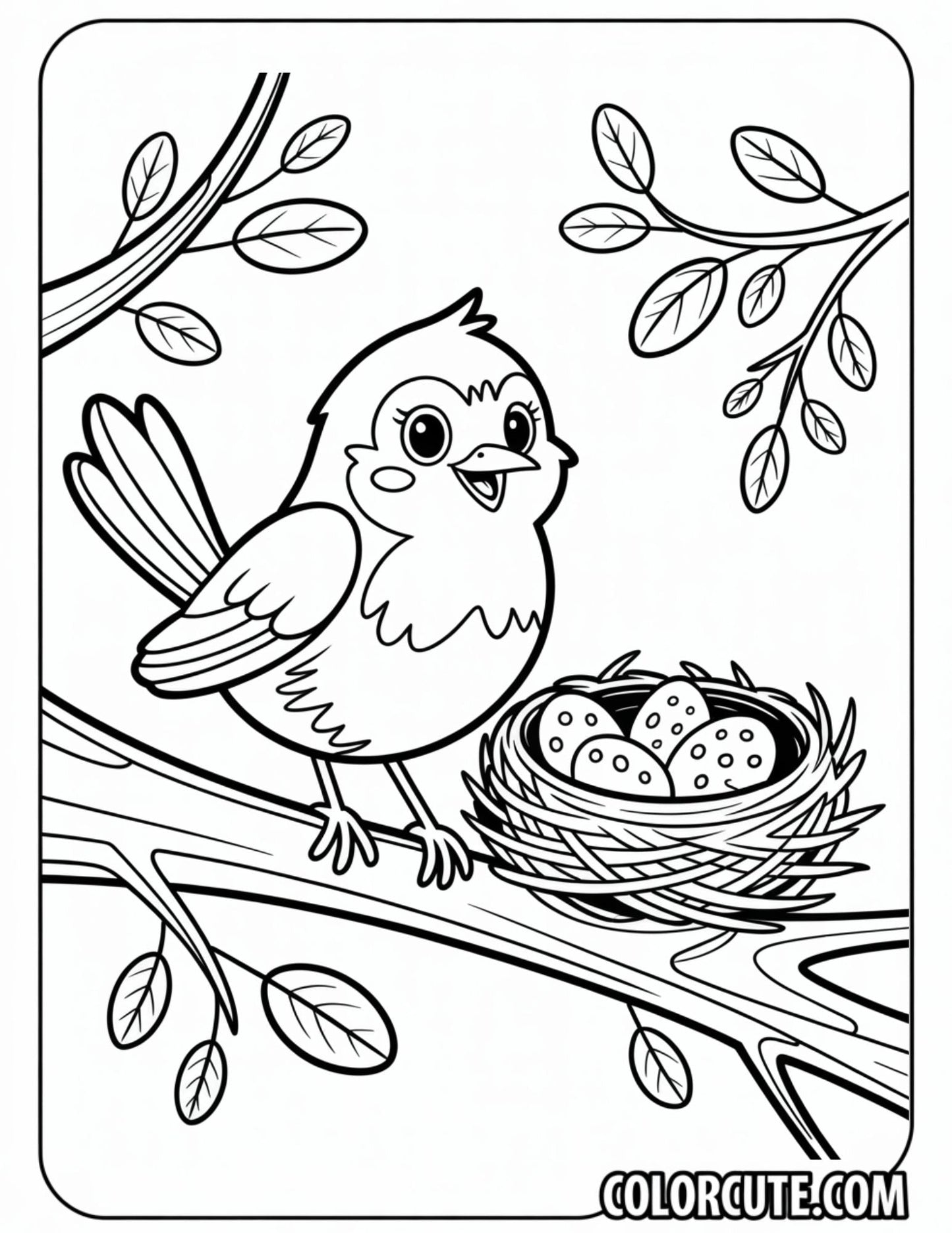 Bird Preschool Coloring Page | Free PDF Printables
